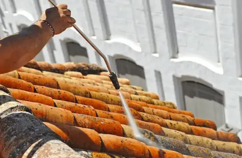 Démoussage de toiture à Cozes